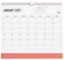 Letts of London Wall Calendar Conscious 300x270mm Clay 2027