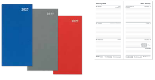 Letts of London Diary Principal Slim Week to View English Grey 2027