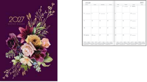 Collins Diary Designer A4 Monthly Planner Floral Bouquet 2027