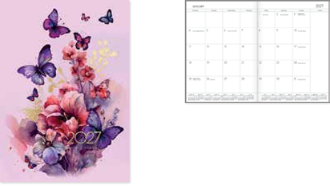 Collins Diary Designer A4 Monthly Planner Butterflies 2027