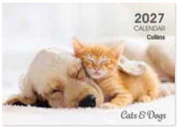 Collins Wall Calendar A4 Cats & Dogs 2027