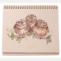 2027 WRENDALE DESK CAL: OWLS