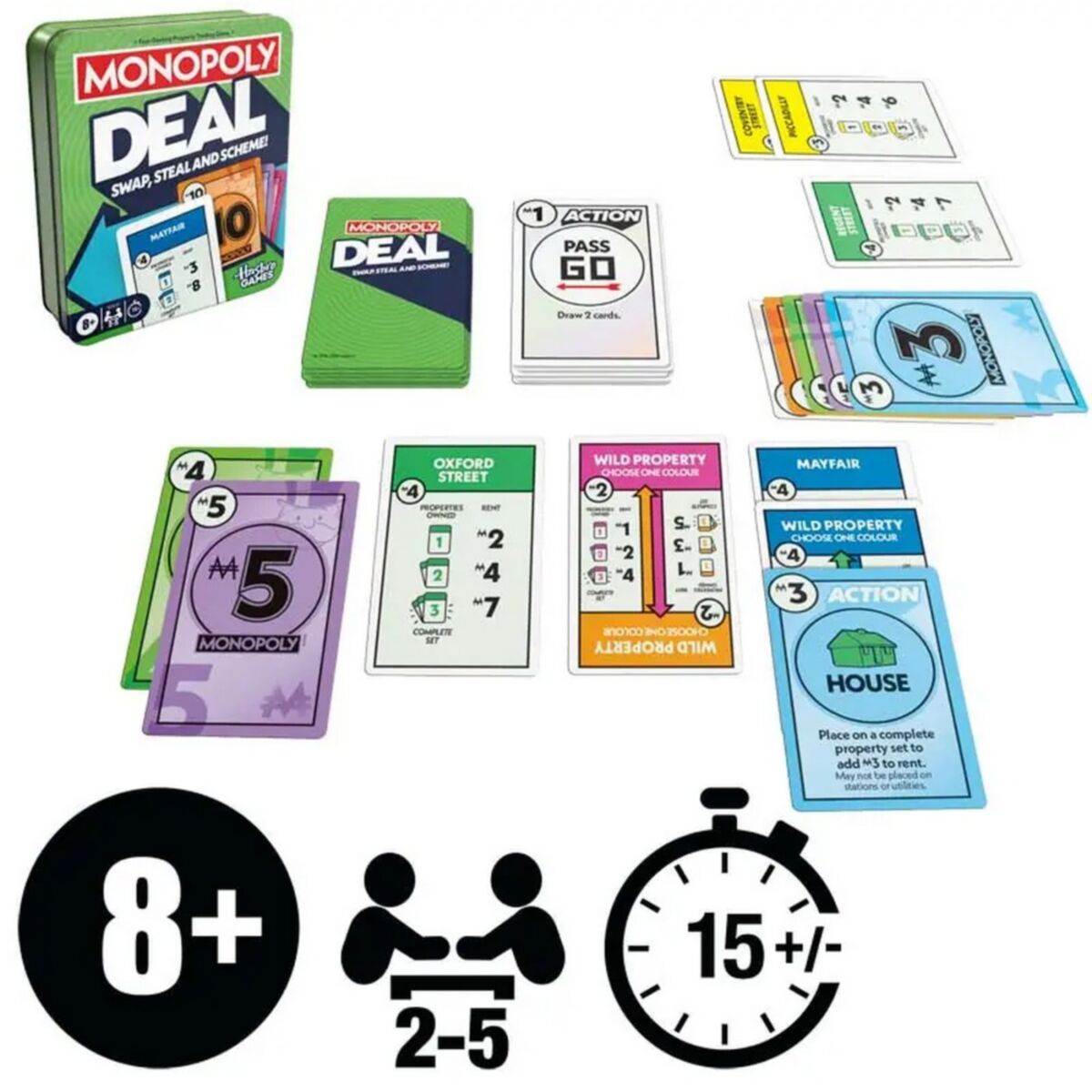 Monopoly Deal Tin Card Game G2915