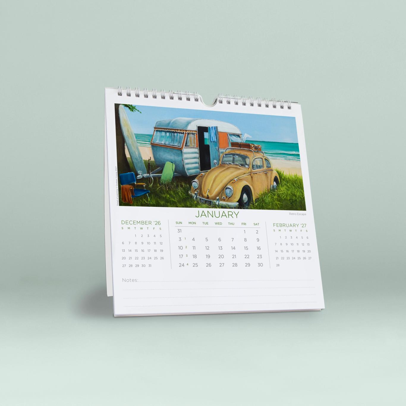 Art of Graham Young Wall/Desk Calendar