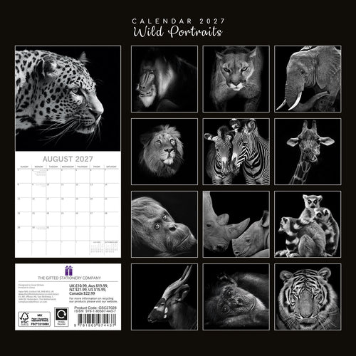 2027 Moments Wild Portraits Square Wall Calendar