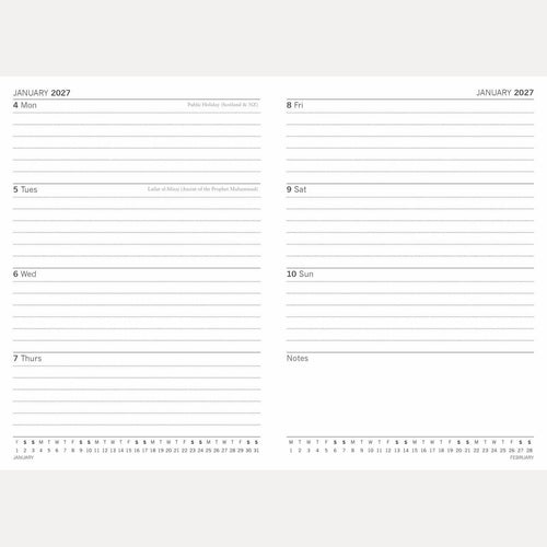 2027 Wild Cobalt A5 Weekly Diary Planner