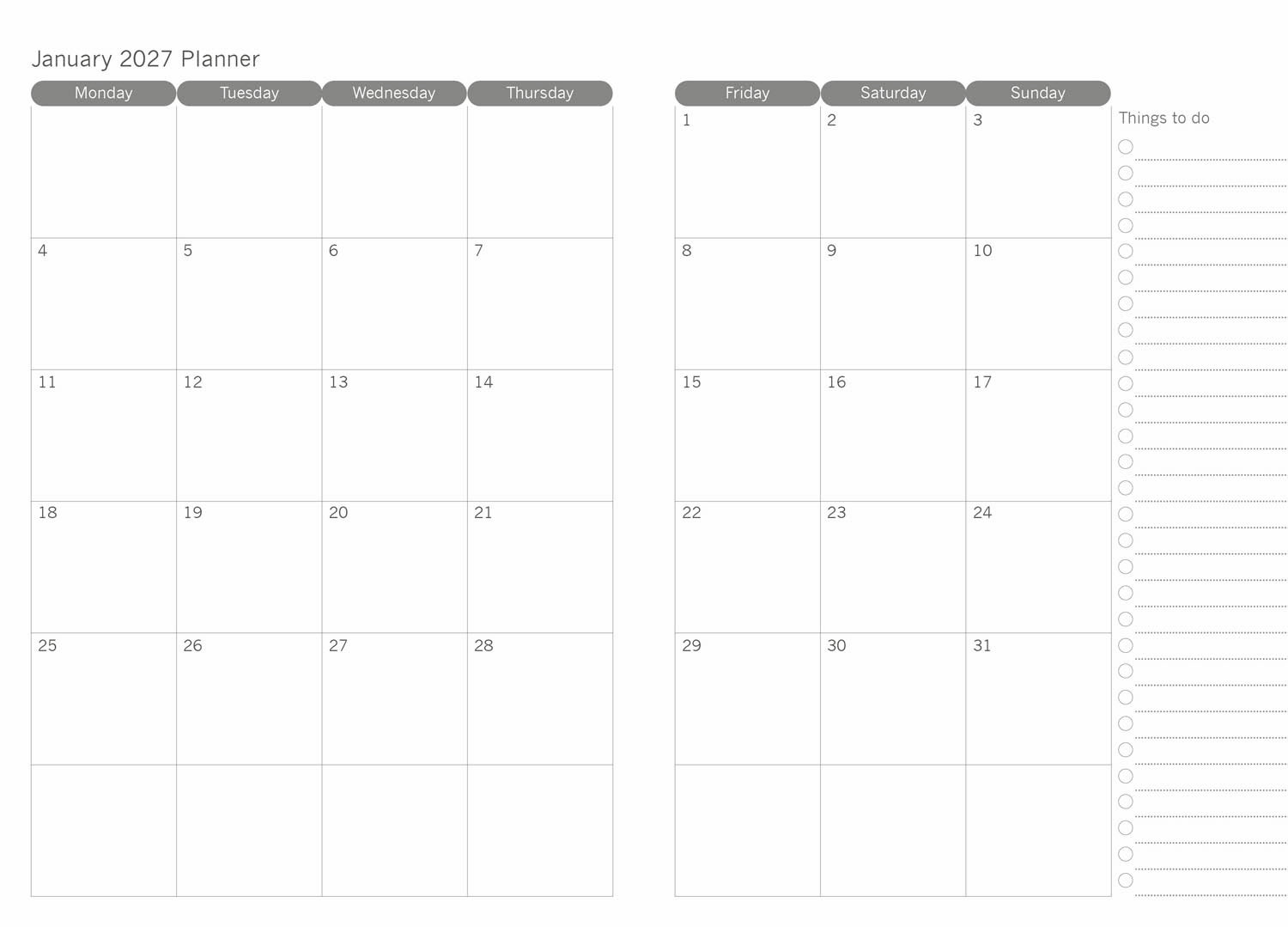 2027 Wild Cobalt A5 Weekly Diary Planner