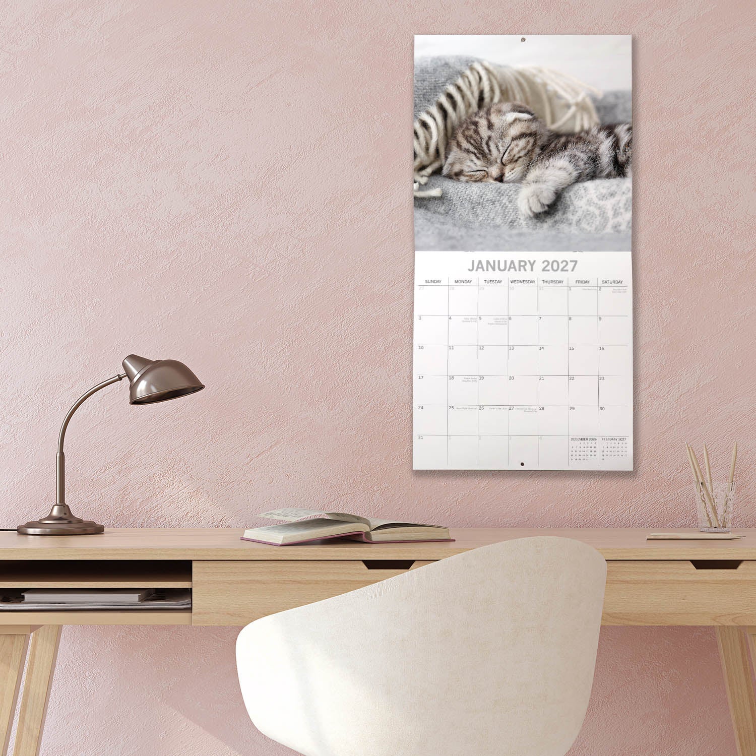 2027 Cat Naps Square Wall Calendar