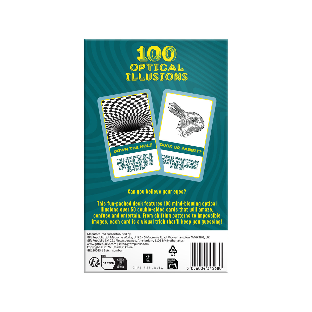 100 Optical Illusions Cards
