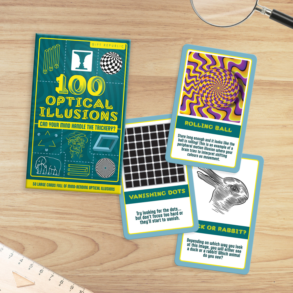 100 Optical Illusions Cards