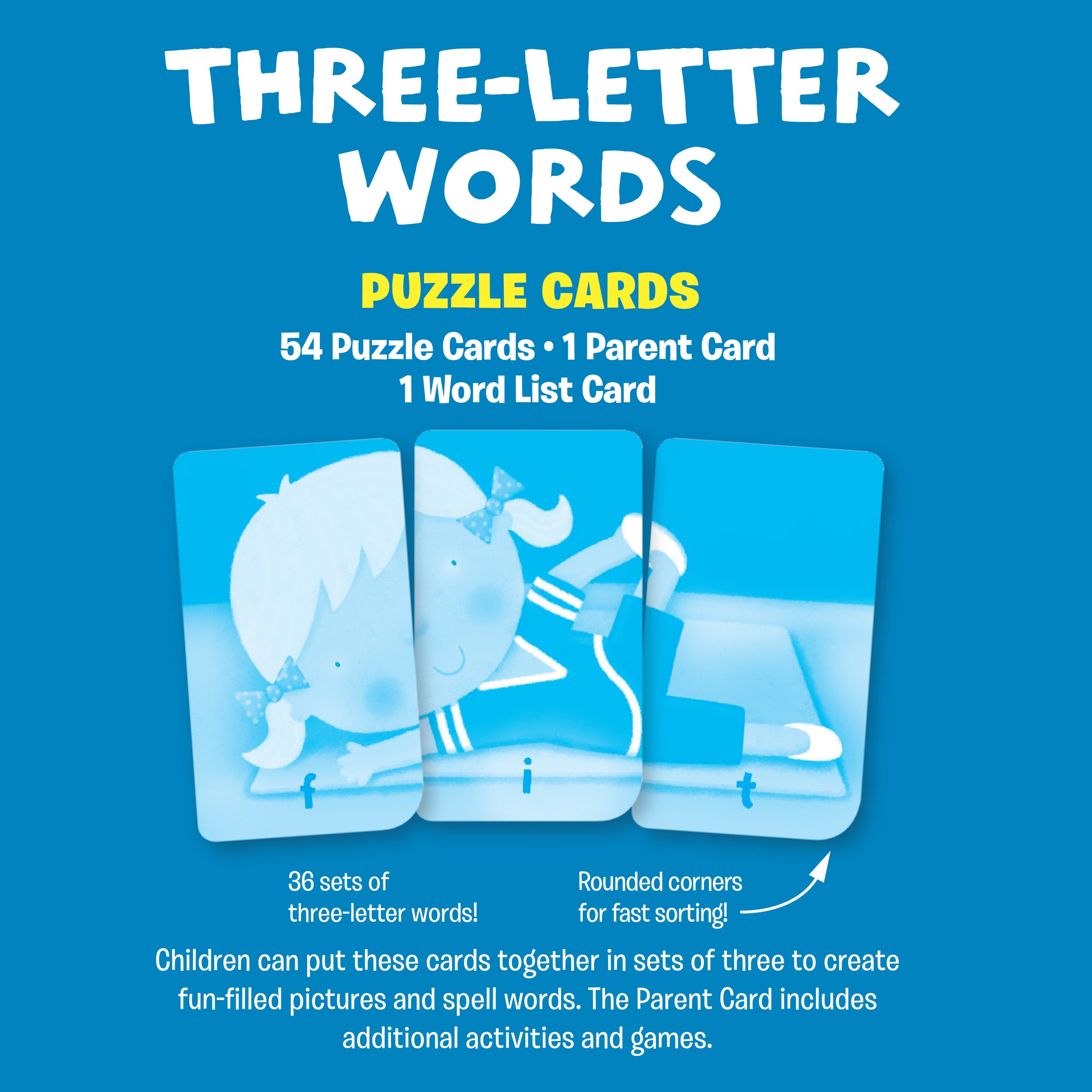 School Zone Three-Letter Words Puzzle Cards Ages 3+