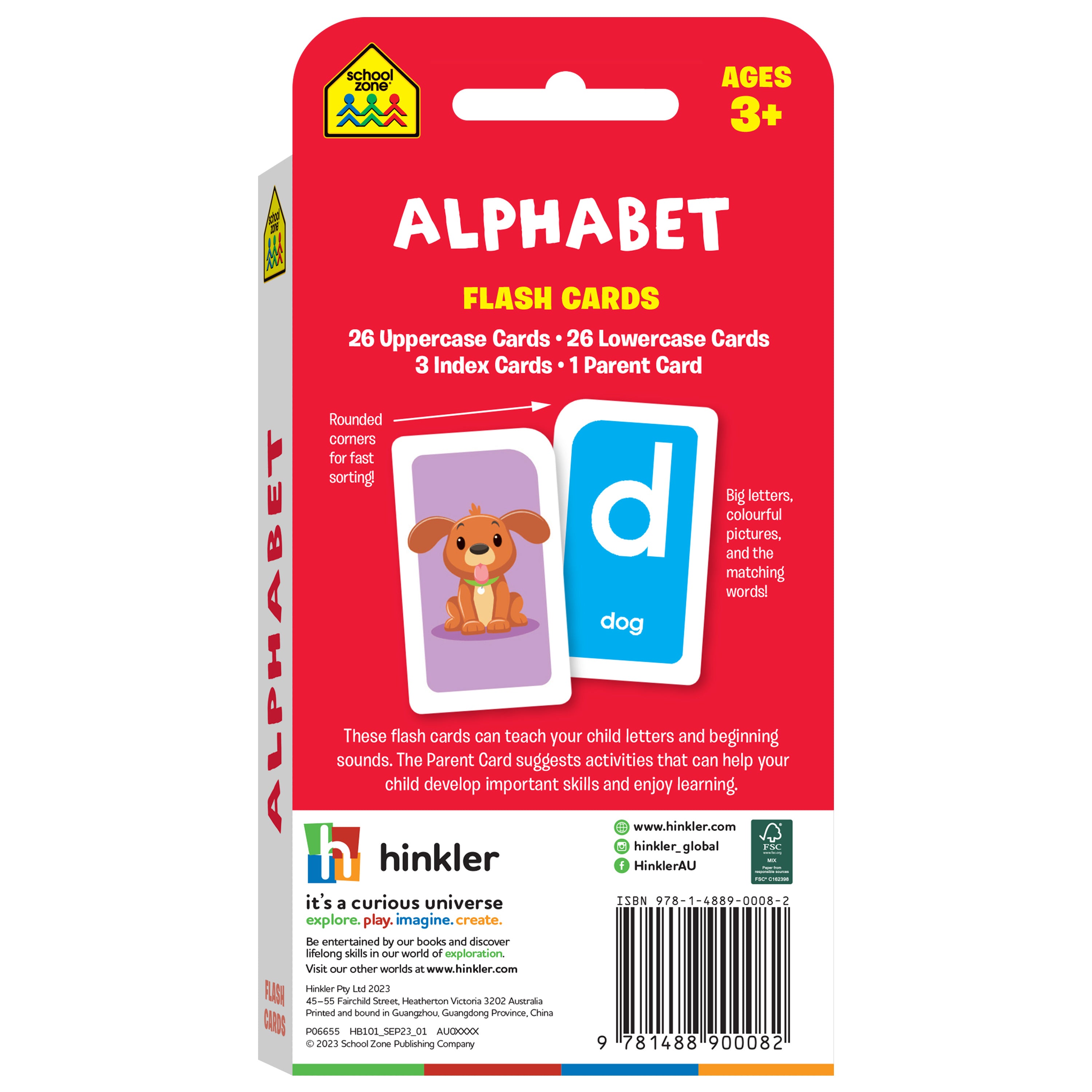 School Zone Alphabet Flash Cards Ages 3+ 56 Cards