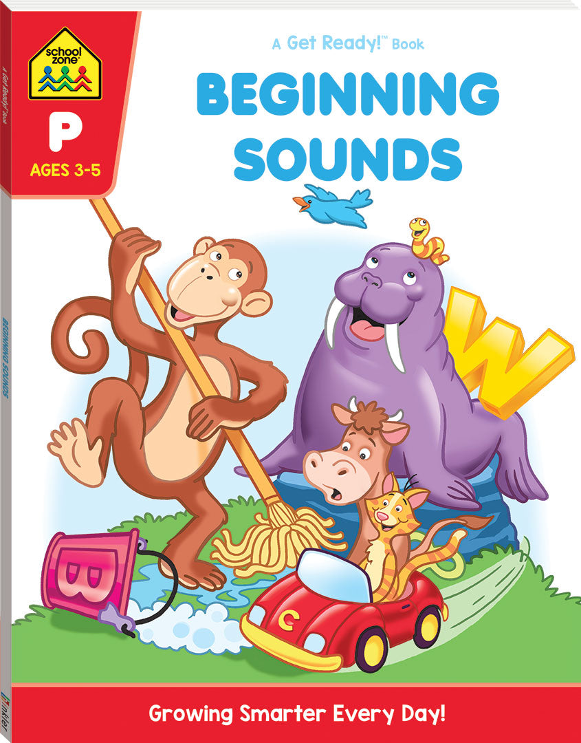 School Zone Get Ready Beginning Sounds Workbook Ages 3-5