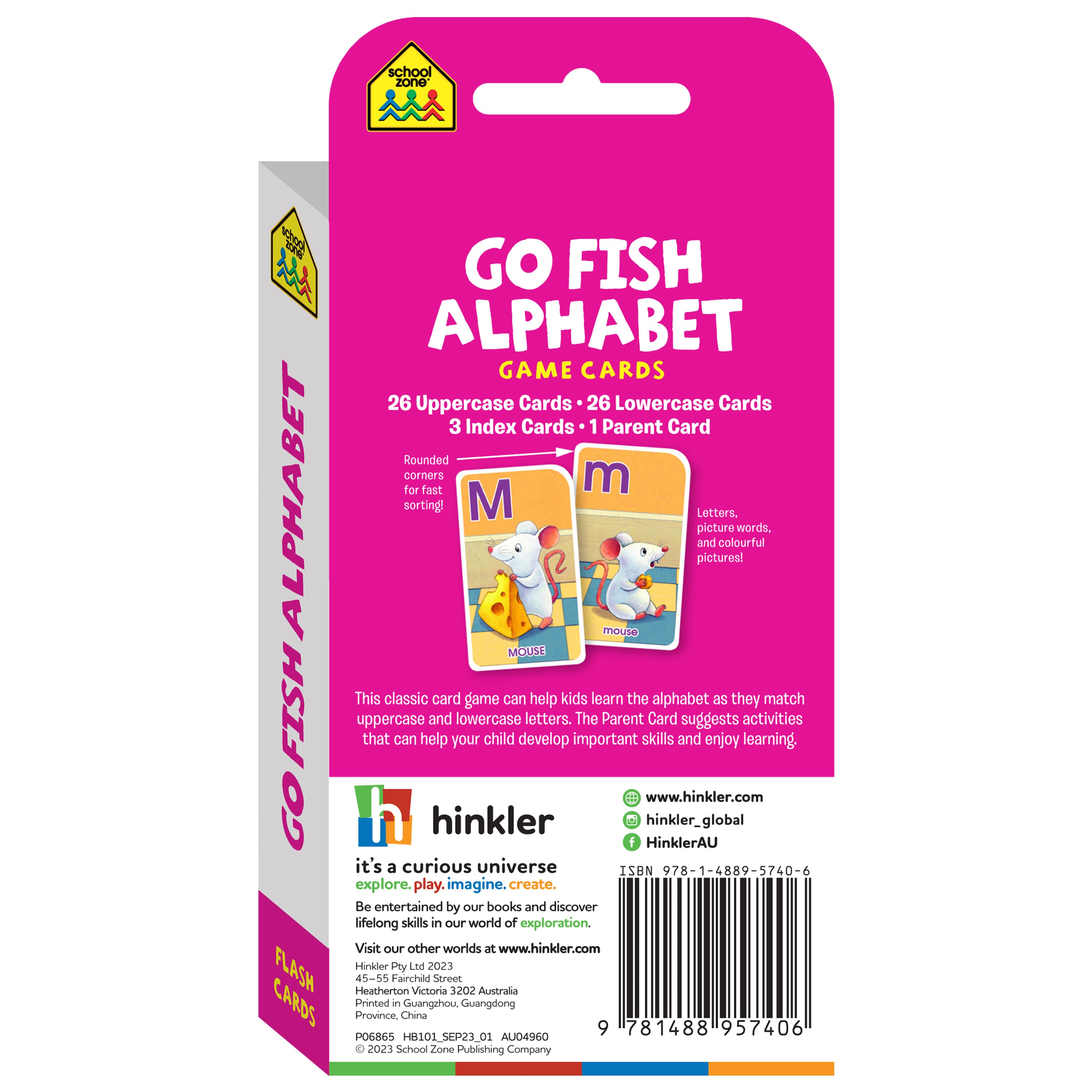 School Zone Go Fish Alphabet Game Cards Ages 4+ 56 Cards