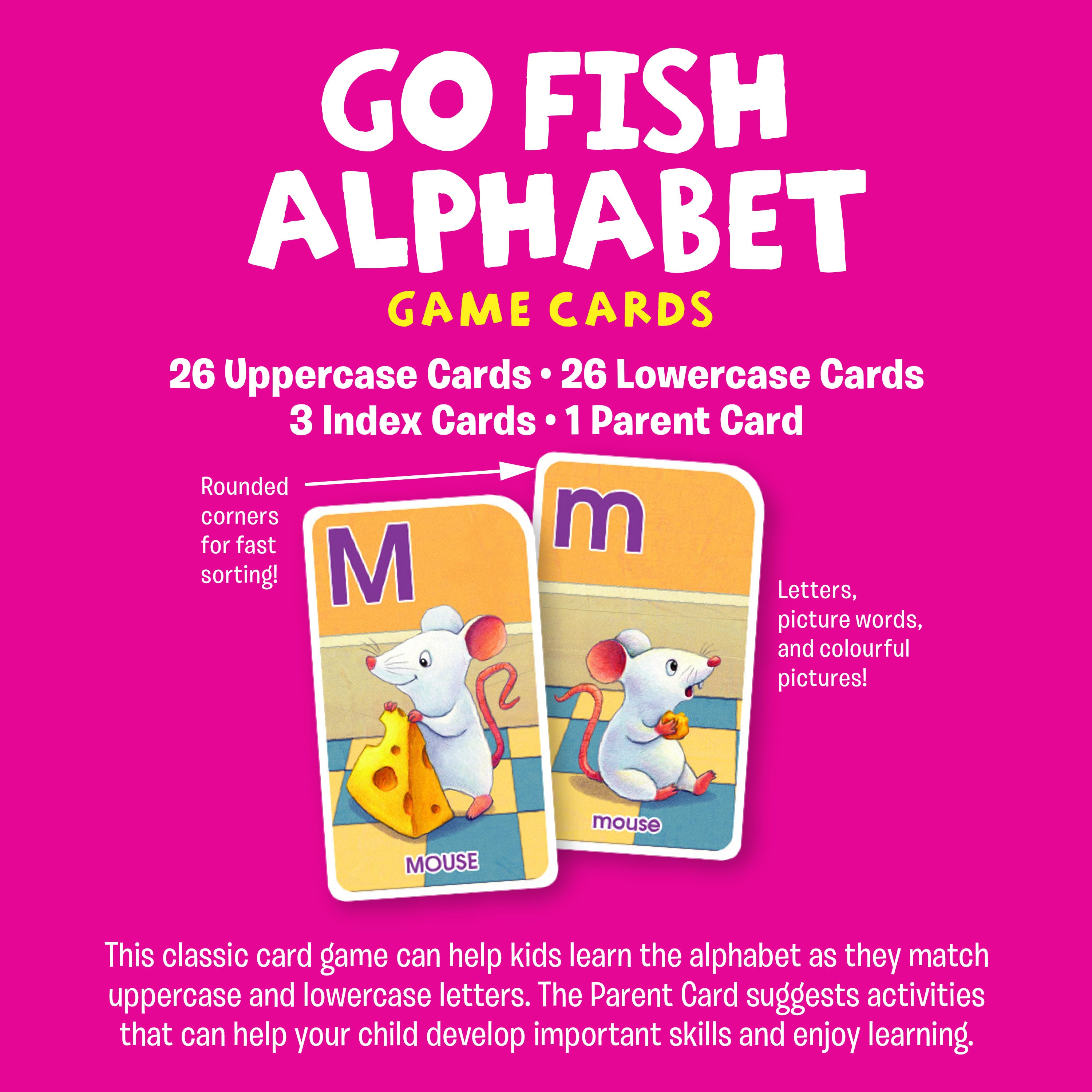 School Zone Go Fish Alphabet Game Cards Ages 4+ 56 Cards