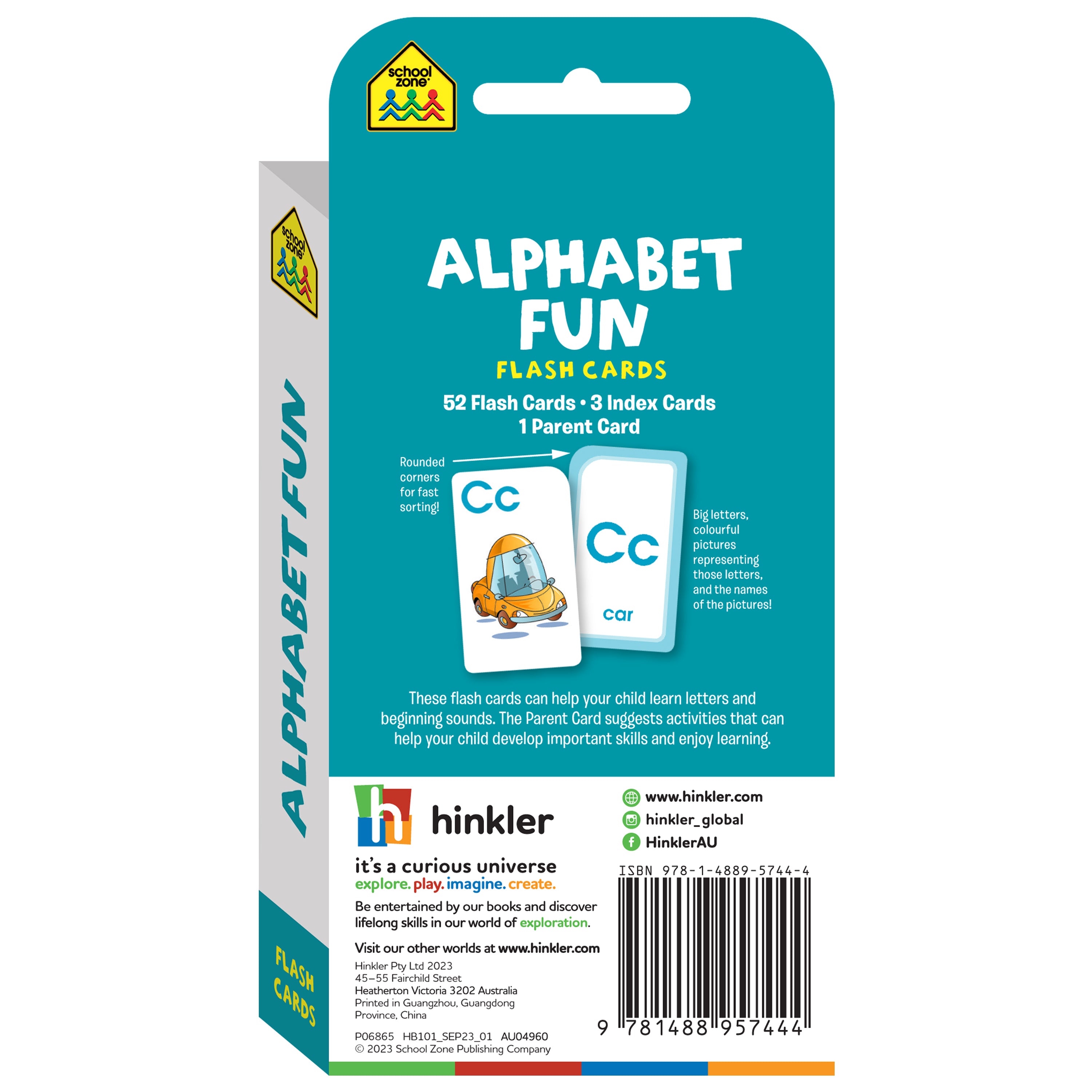 School Zone Alphabet Fun Flash Cards Ages 4+ 56 Cards