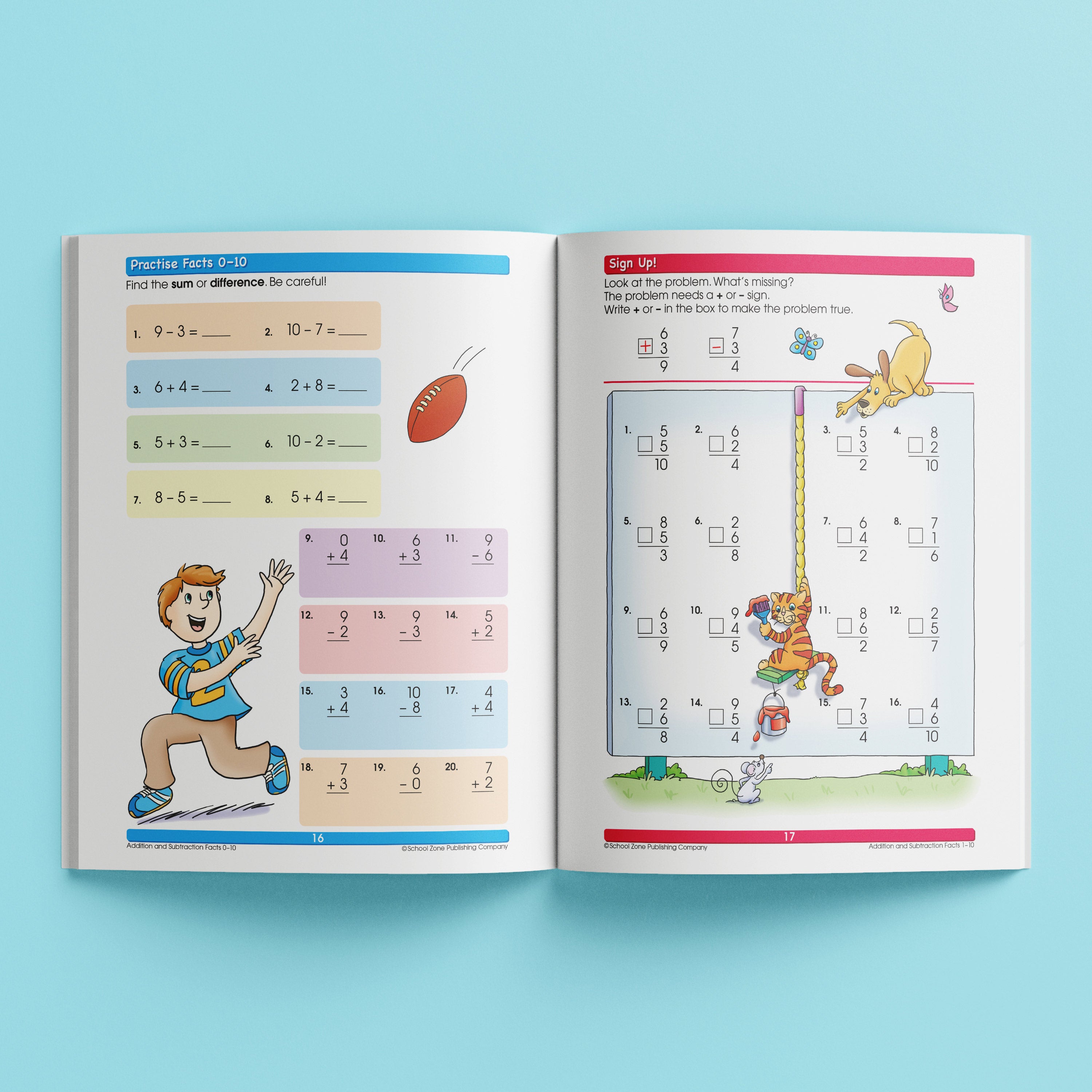 School Zone I Know It! Addition & Subtraction Workbook Ages 6-8