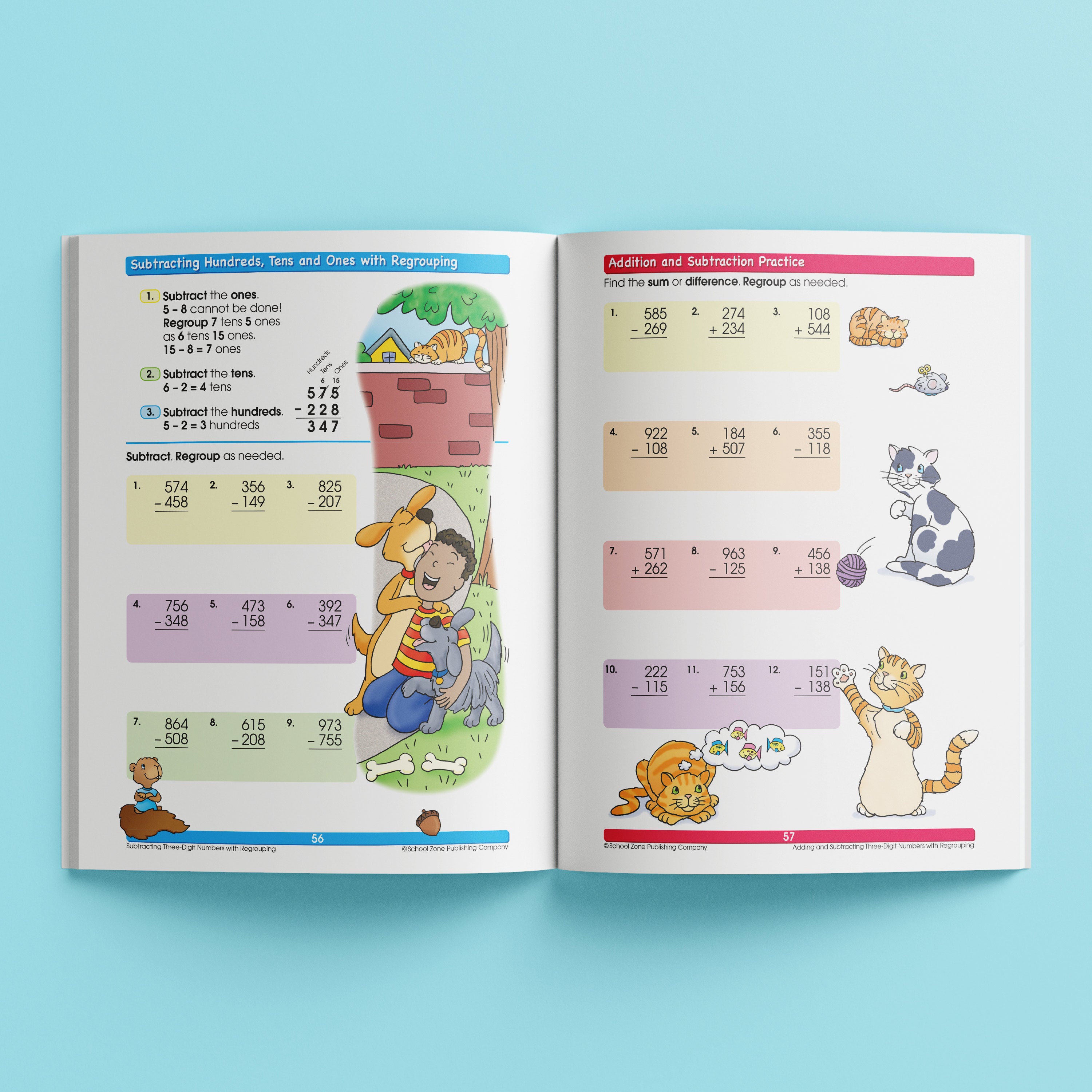 School Zone I Know It! Addition & Subtraction Workbook Ages 6-8