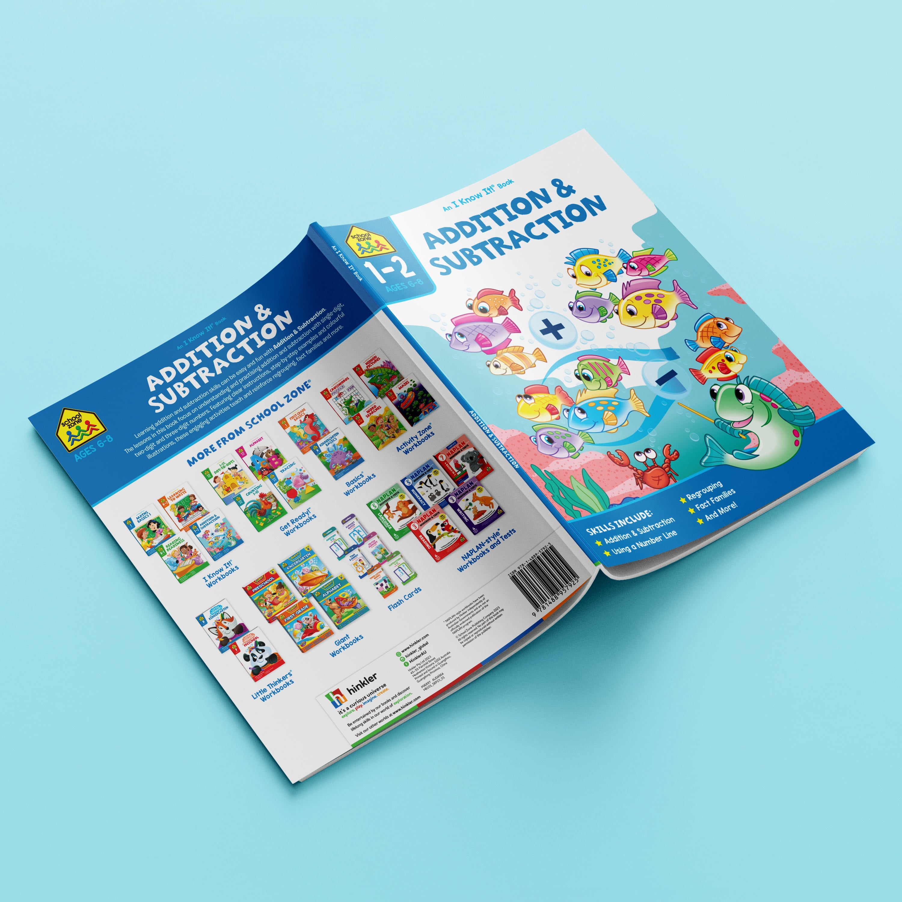 School Zone I Know It! Addition & Subtraction Workbook Ages 6-8