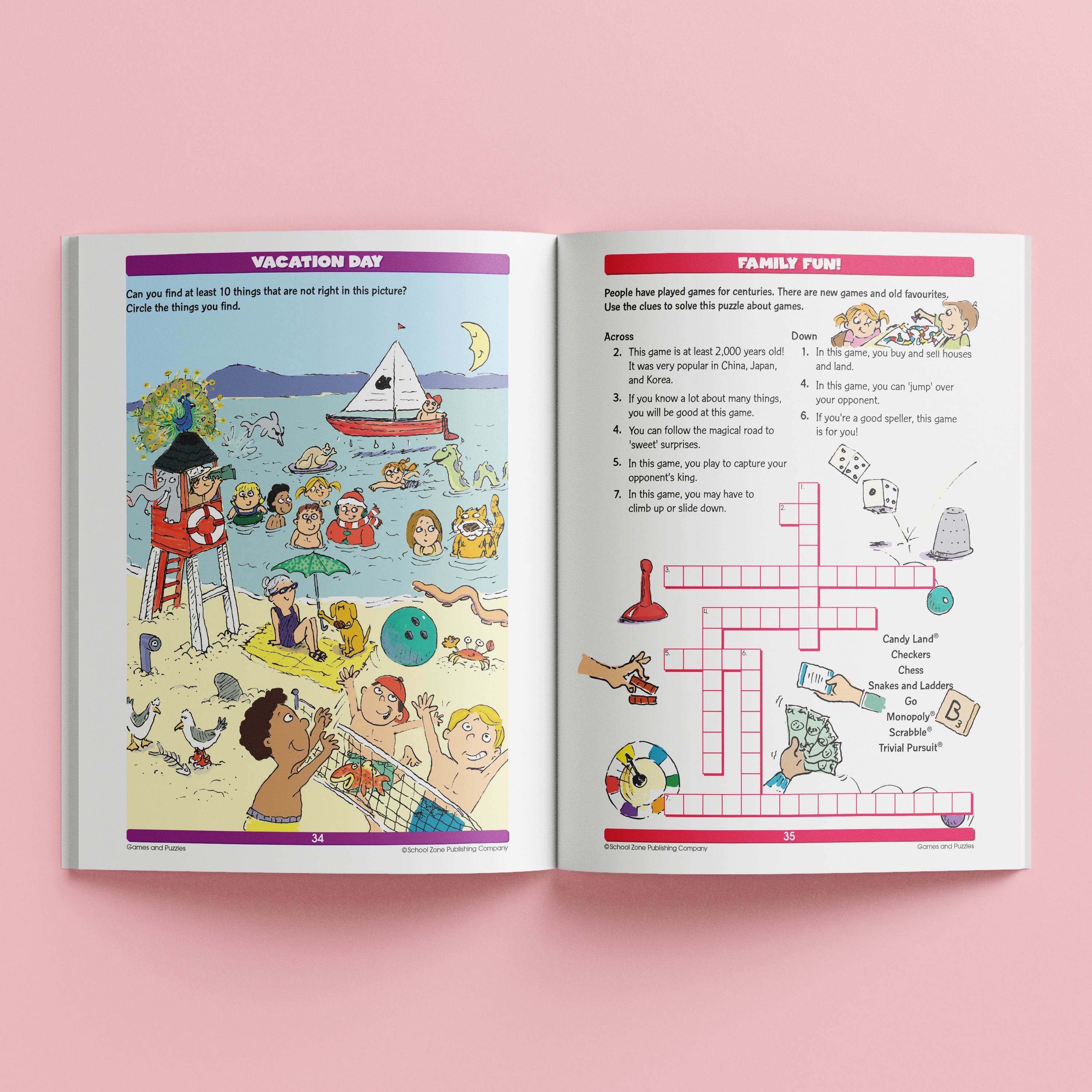 School Zone Activity Zone Games and Puzzles Workbook Ages 7-9