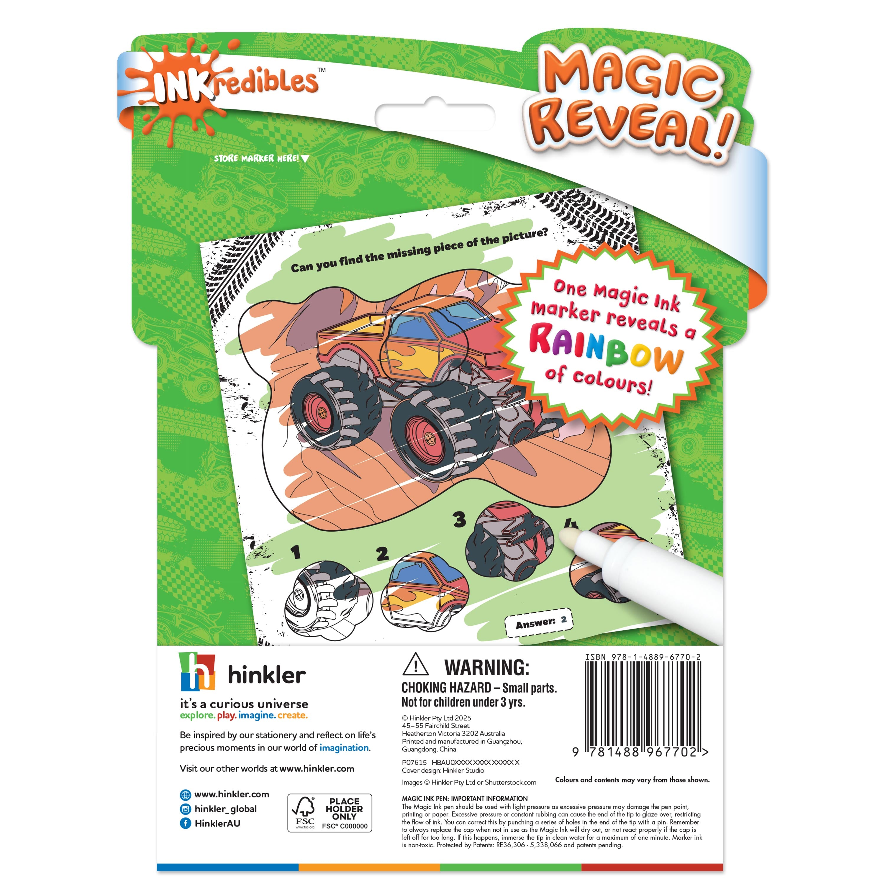 Inkredibles Monster Machines Magic Ink Activity Book