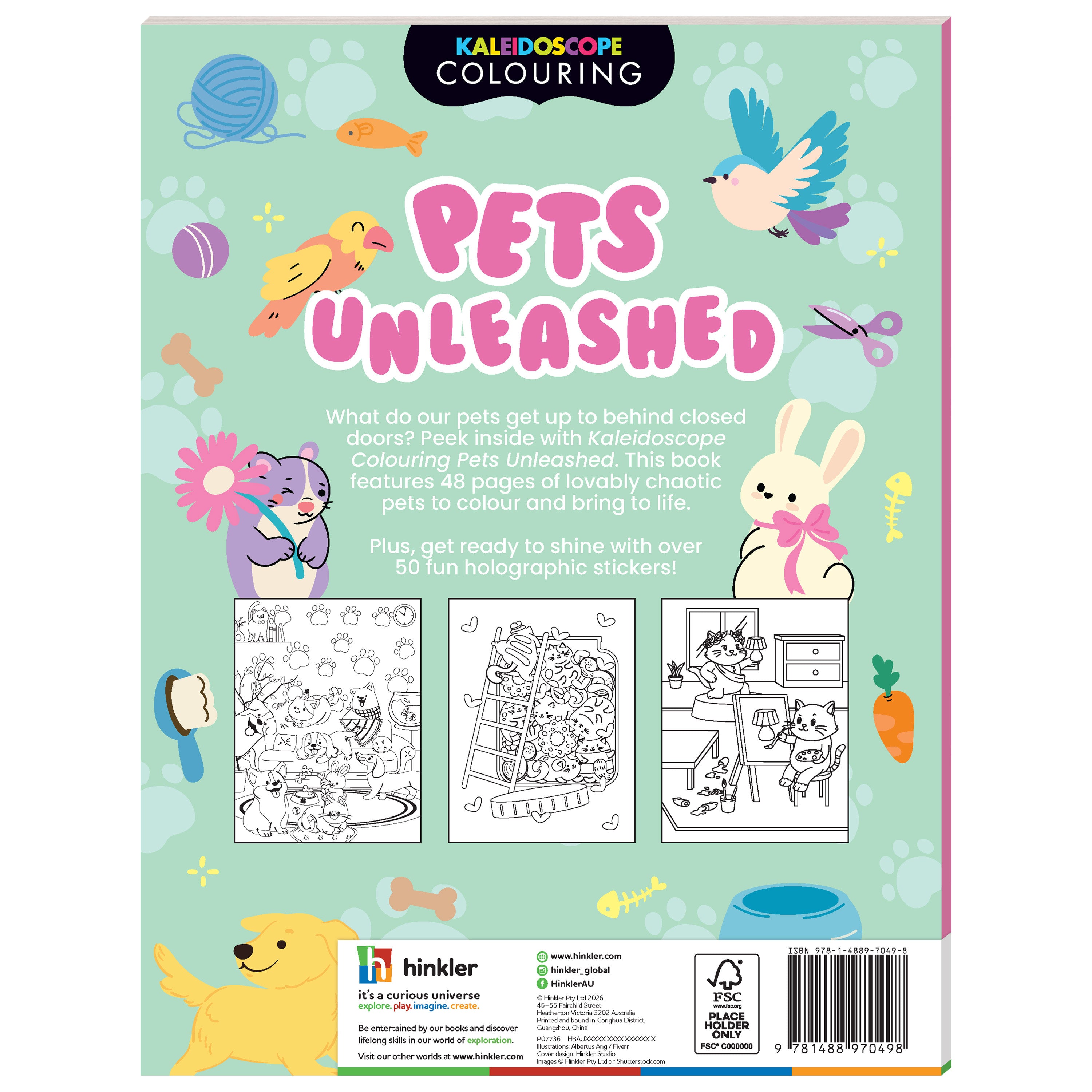 Kaleidoscope Sticker Colouring Pets Unleashed Activity Book