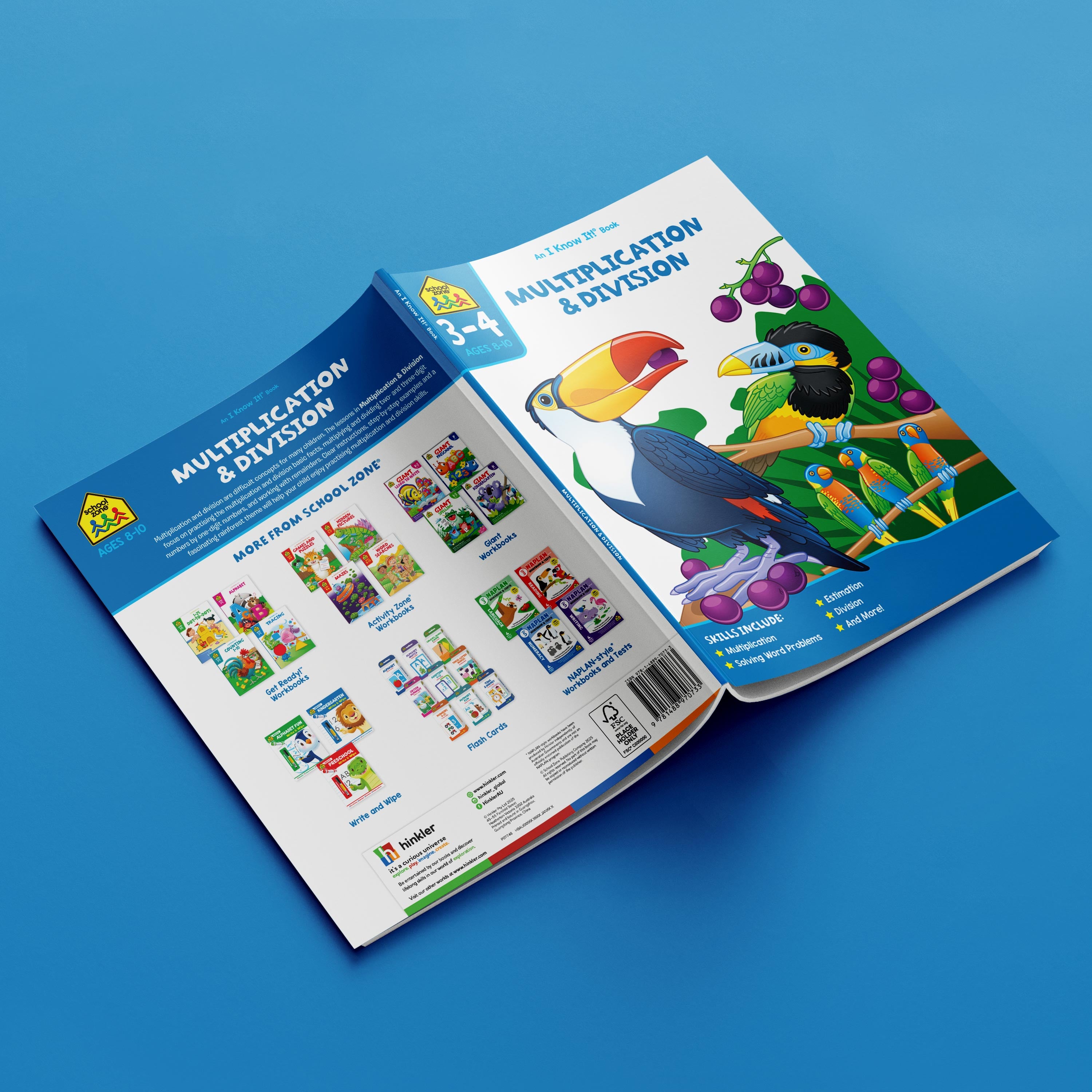 School Zone I Know It! Multiplication & Division Workbook Ages 8-10