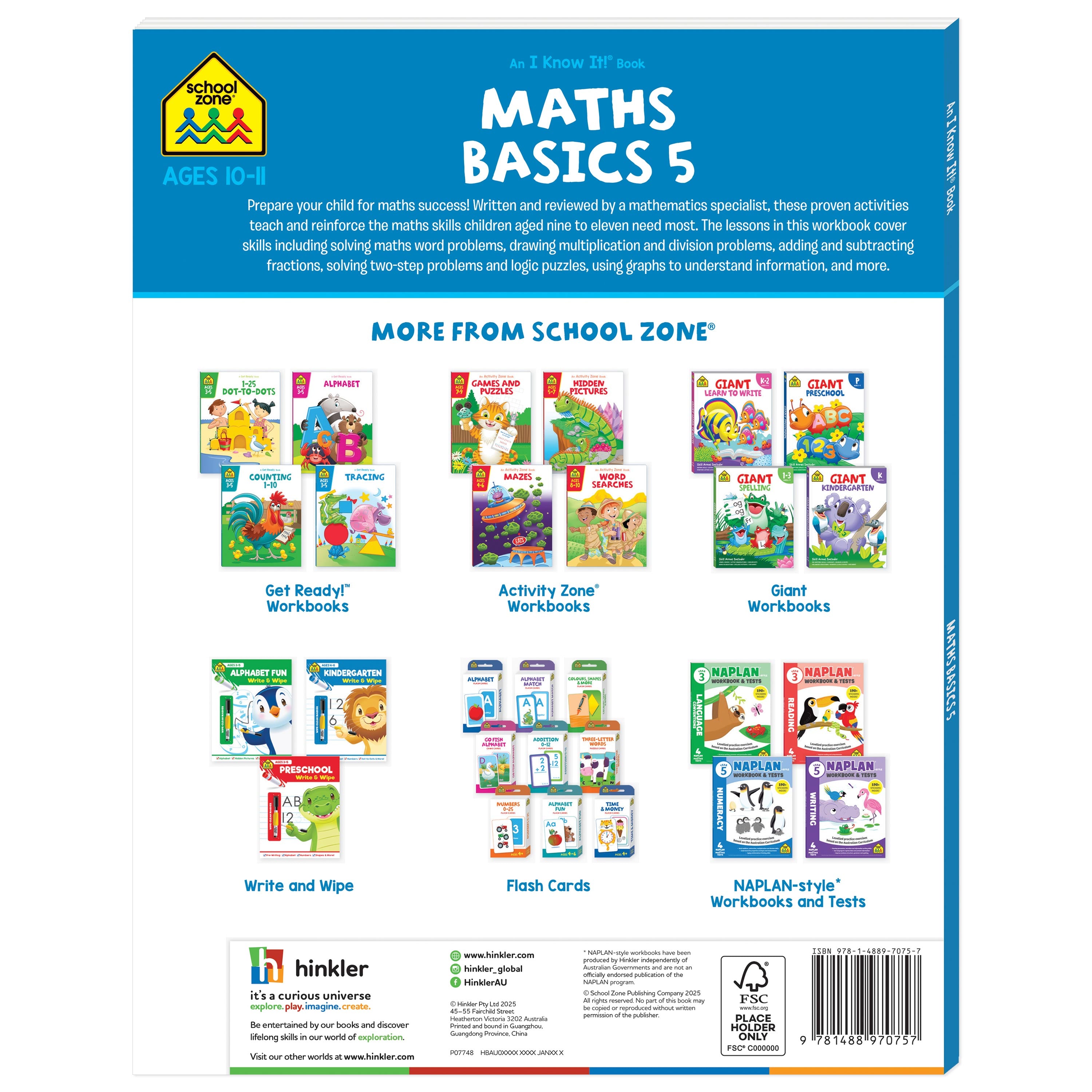School Zone I Know It! Maths Basics Workbook Level 5 Ages 9-11
