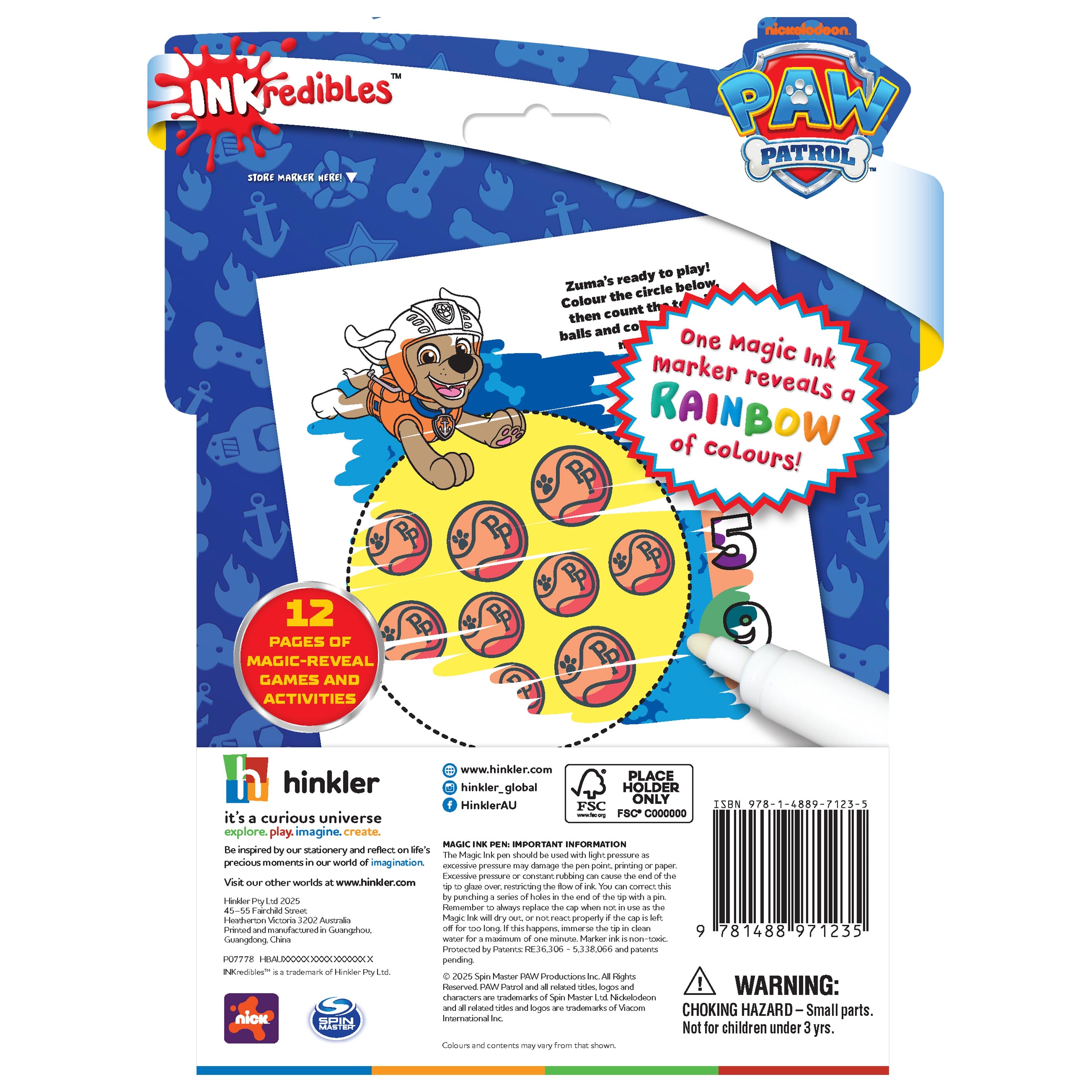 Inkredibles Paw Patrol Magic Ink Activity Book