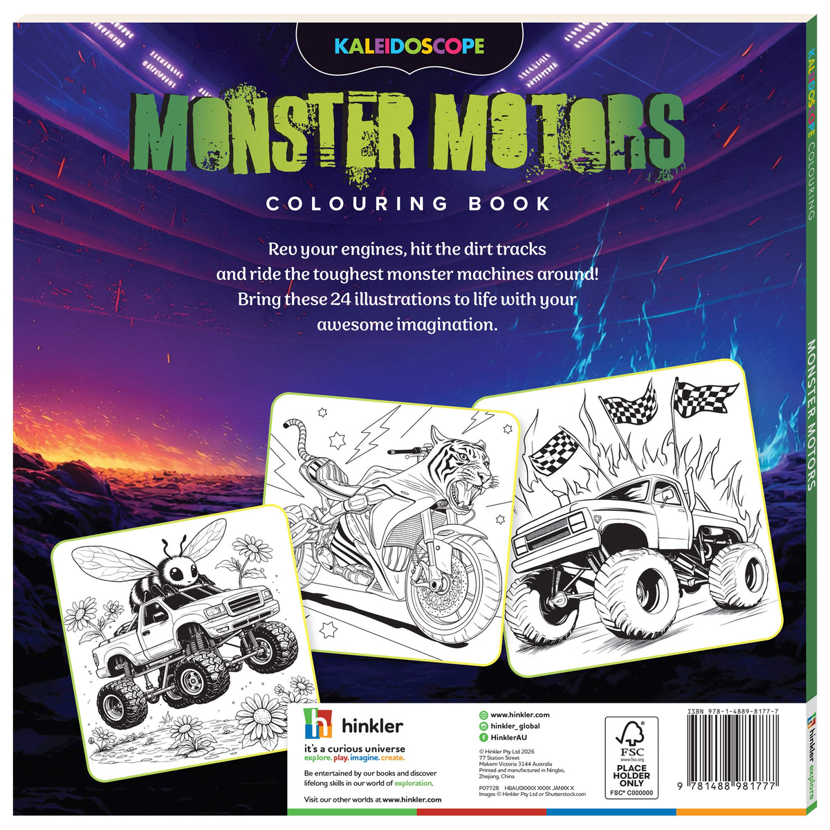 Kaleidoscope Colouring Monster Motors Activity Book