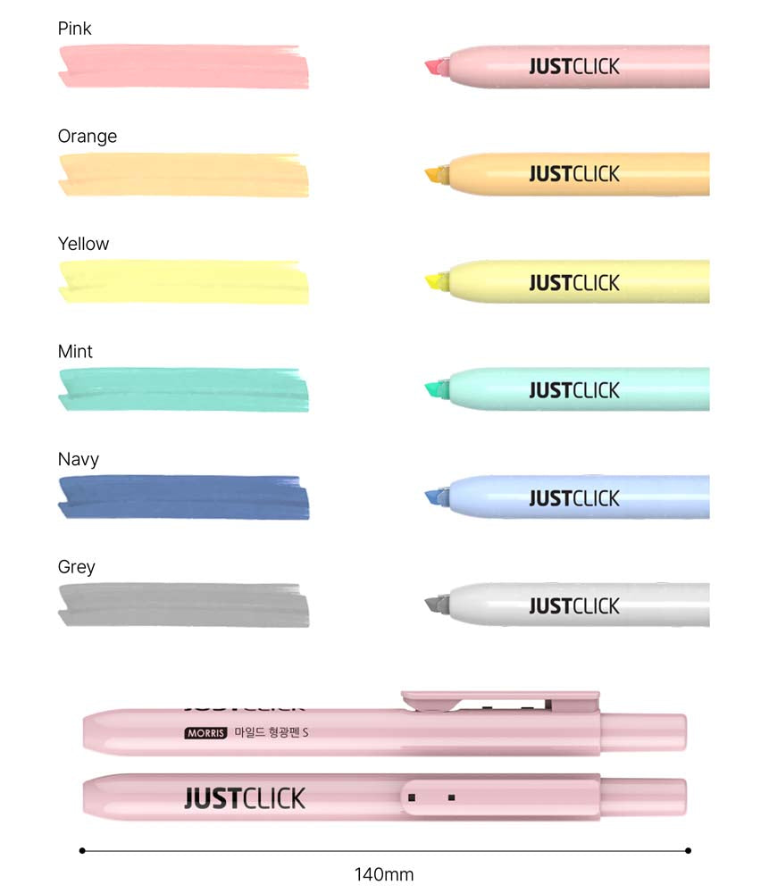 Morris JUSTCLICK MRH-205 Small Nib Pastel Highlighter