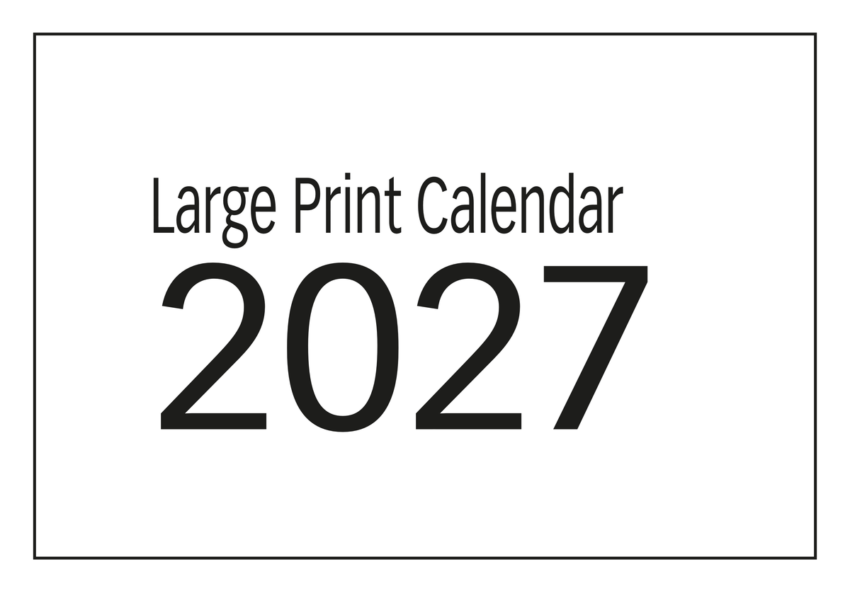 2027 Large Print Calendar