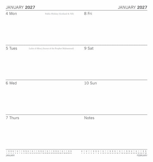 2027 Birdsong Pocket Weekly Diary Planner