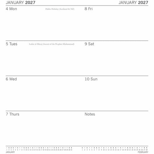 2027 Elegance Pocket Weekly Diary Planner