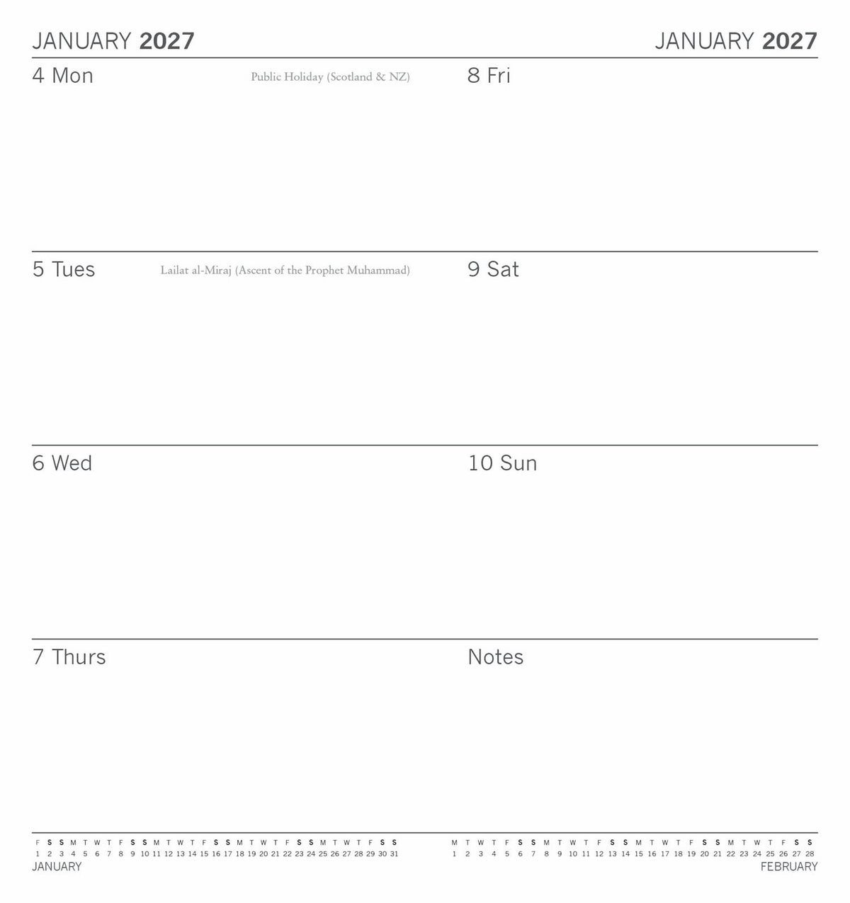 2027 The Wildlife A Pocket Weekly Diary Planner
