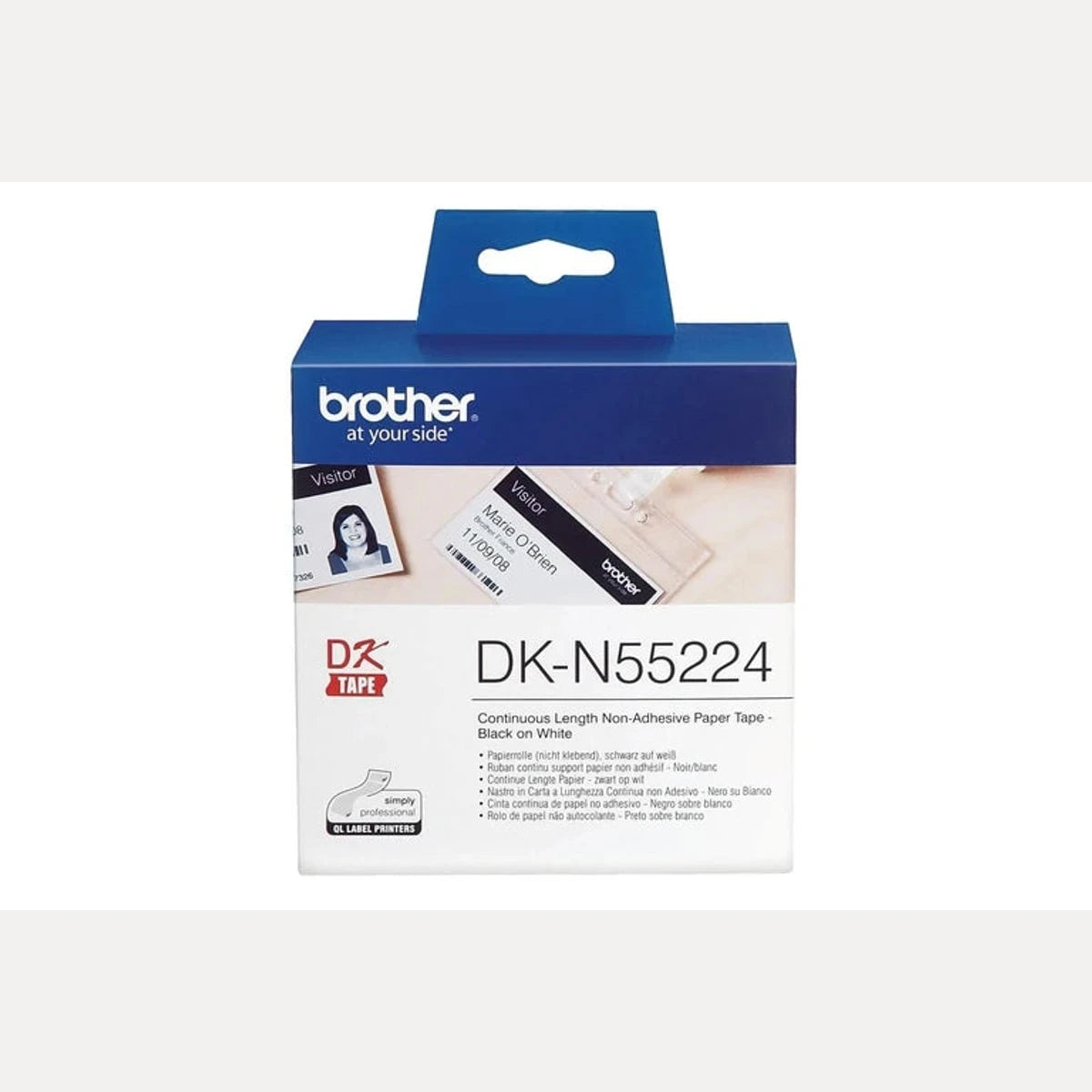 Brother DK-N55224 Non-Adhesive Continuous Paper Roll (54mm x 30.48m)