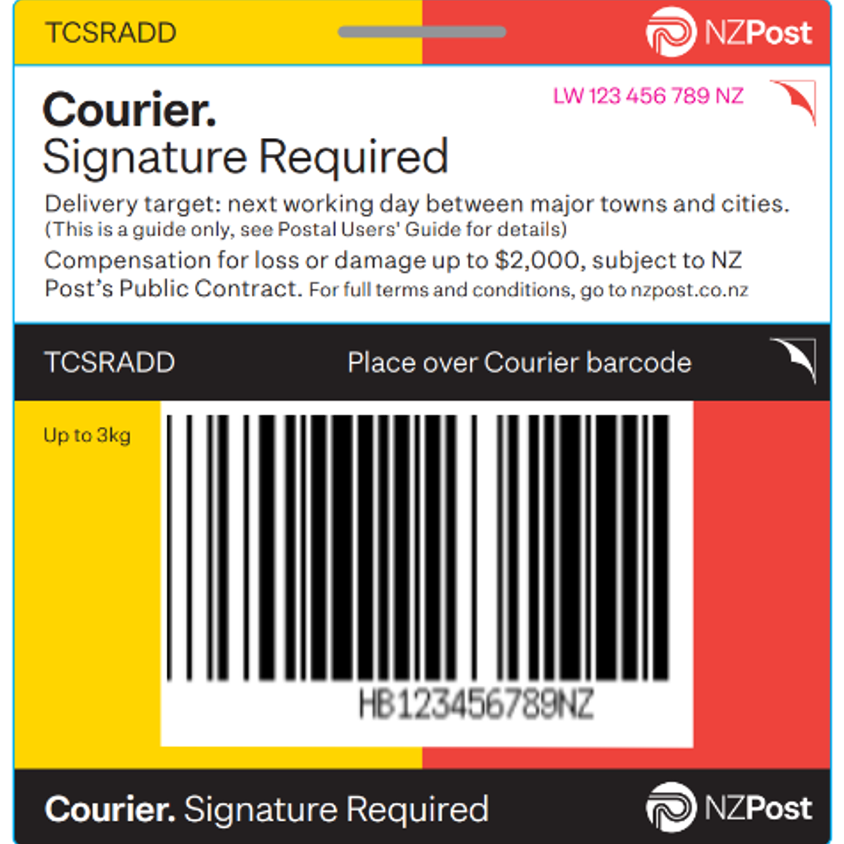 COURIER SIGNATURE ADDON TCSRADD