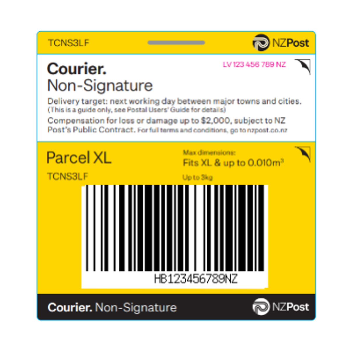 COURIER TICKET 3KG LF XL TCNS3LF