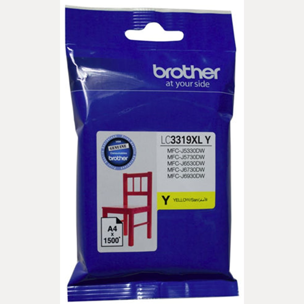 INK CART OEM BROTHER LC3319XLY YELLOW HIGH YIELD INK CARTRIDGE