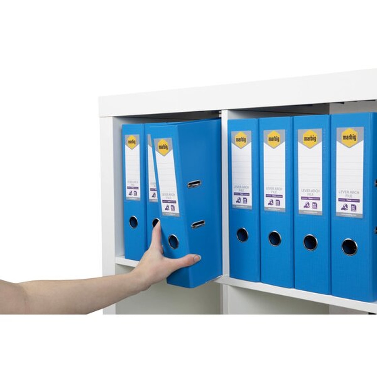 Marbig A4 Lever Arch File Polyethylene 75mm Sky Blue