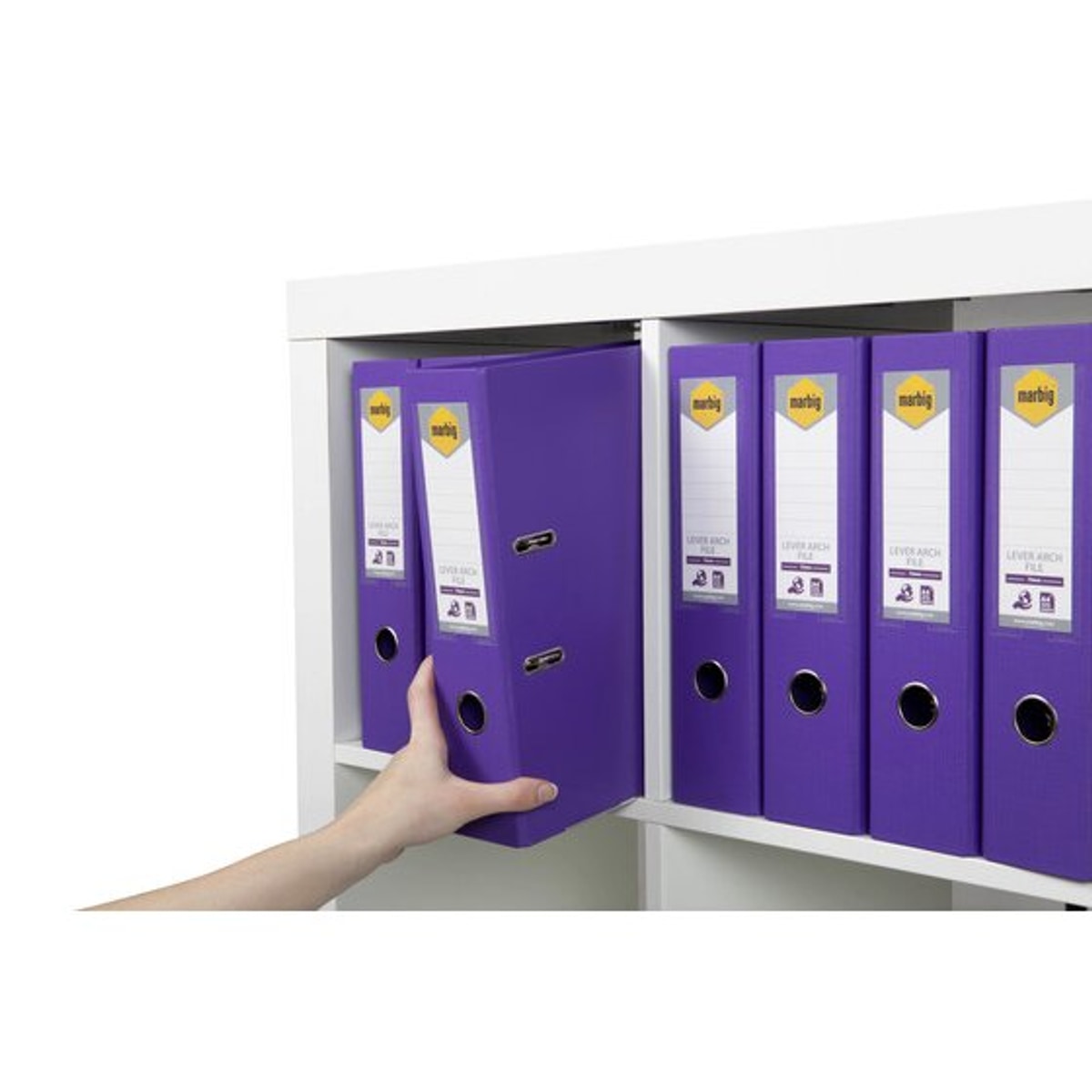 Marbig Lever Arch File A4 Purple 75mm Capacity
