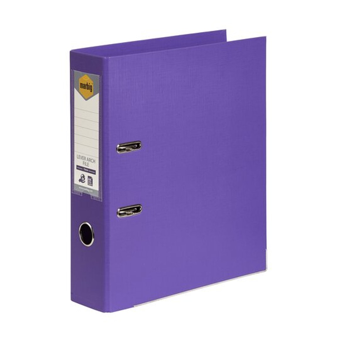 Marbig Lever Arch File A4 Purple 75mm Capacity