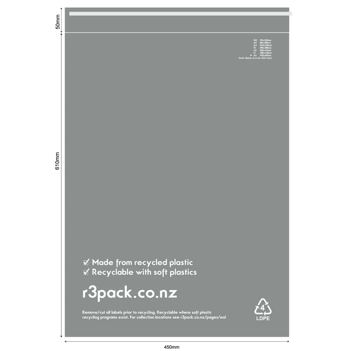Recycled Courier Bag A2 450x610mm