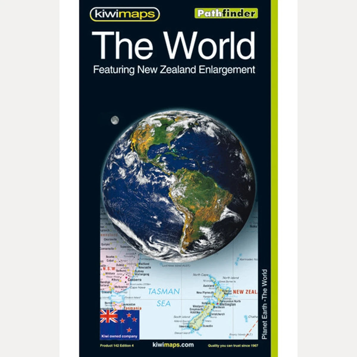 The World with New Zealand Enlargement Pathfinder Map 142
