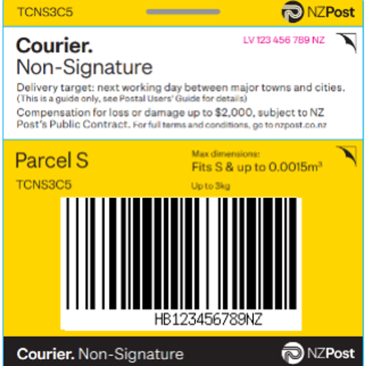 TICKET 3KG COURIER C5 S TCNS3C5