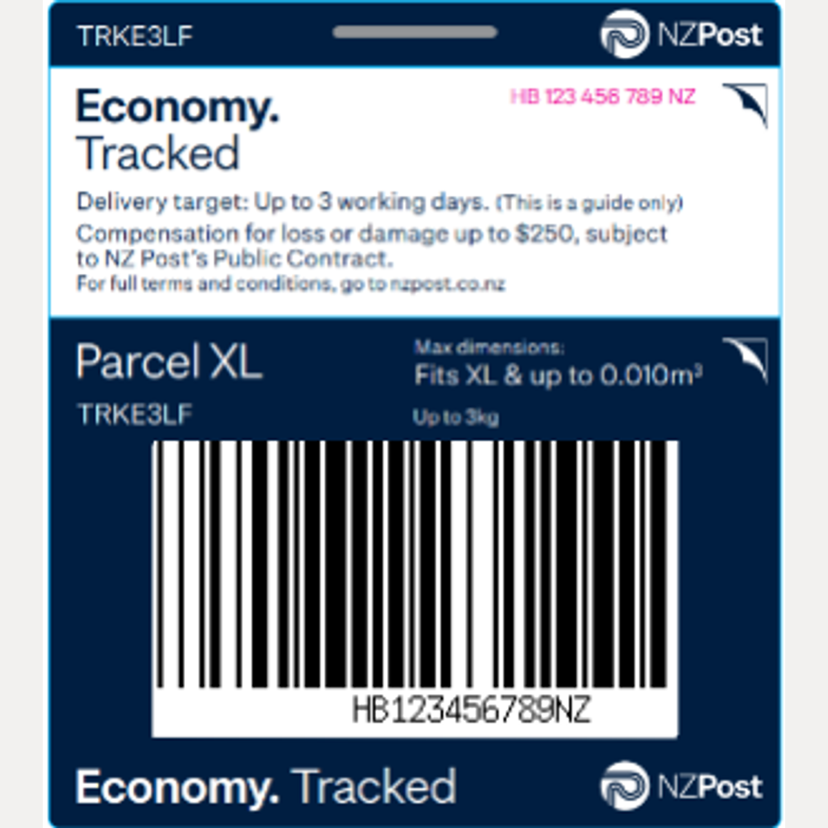 TICKET 3KG ECONOMY LF XL TRKE3LF