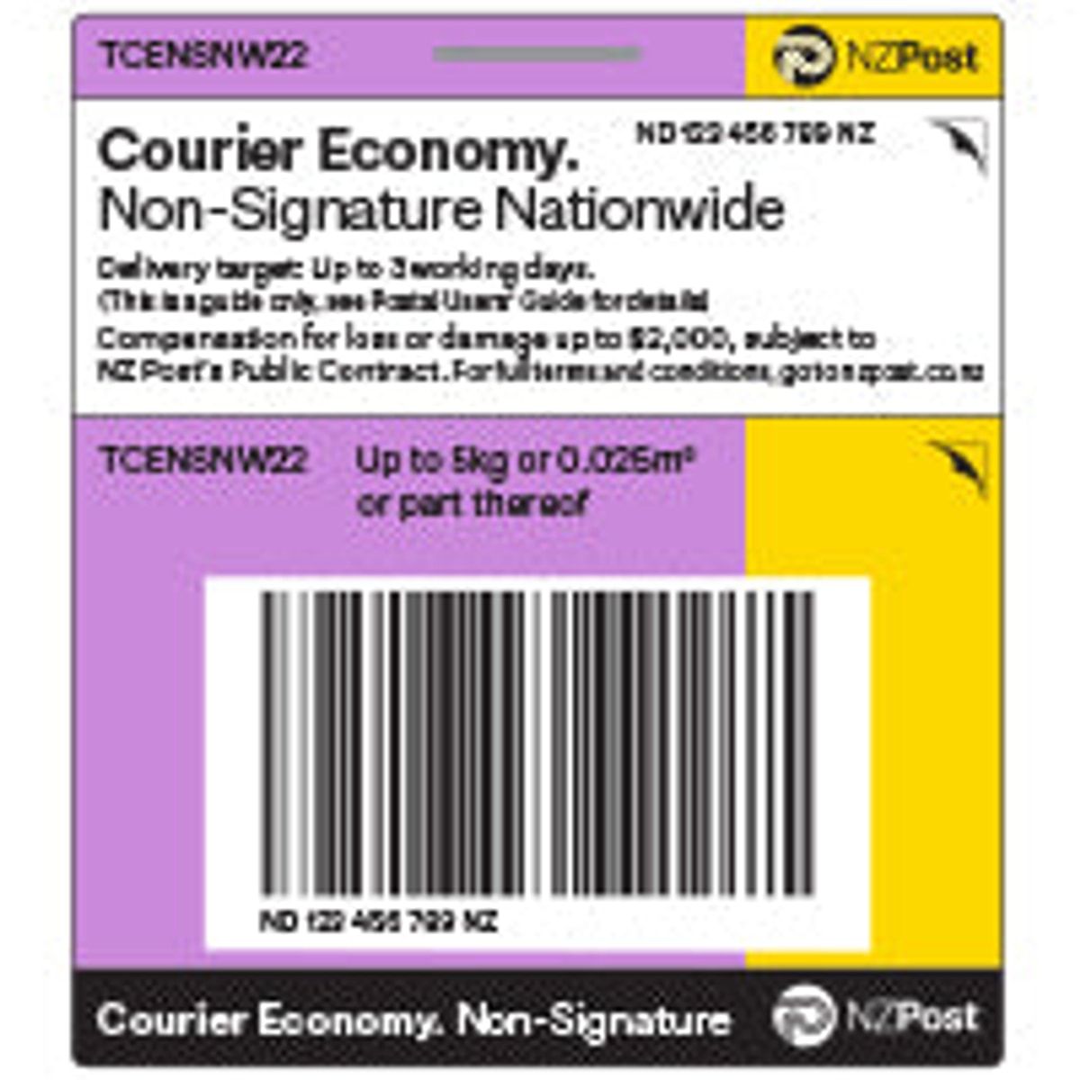 TKT 5KG PCL COURIER ECO NONSIG N/WIDE