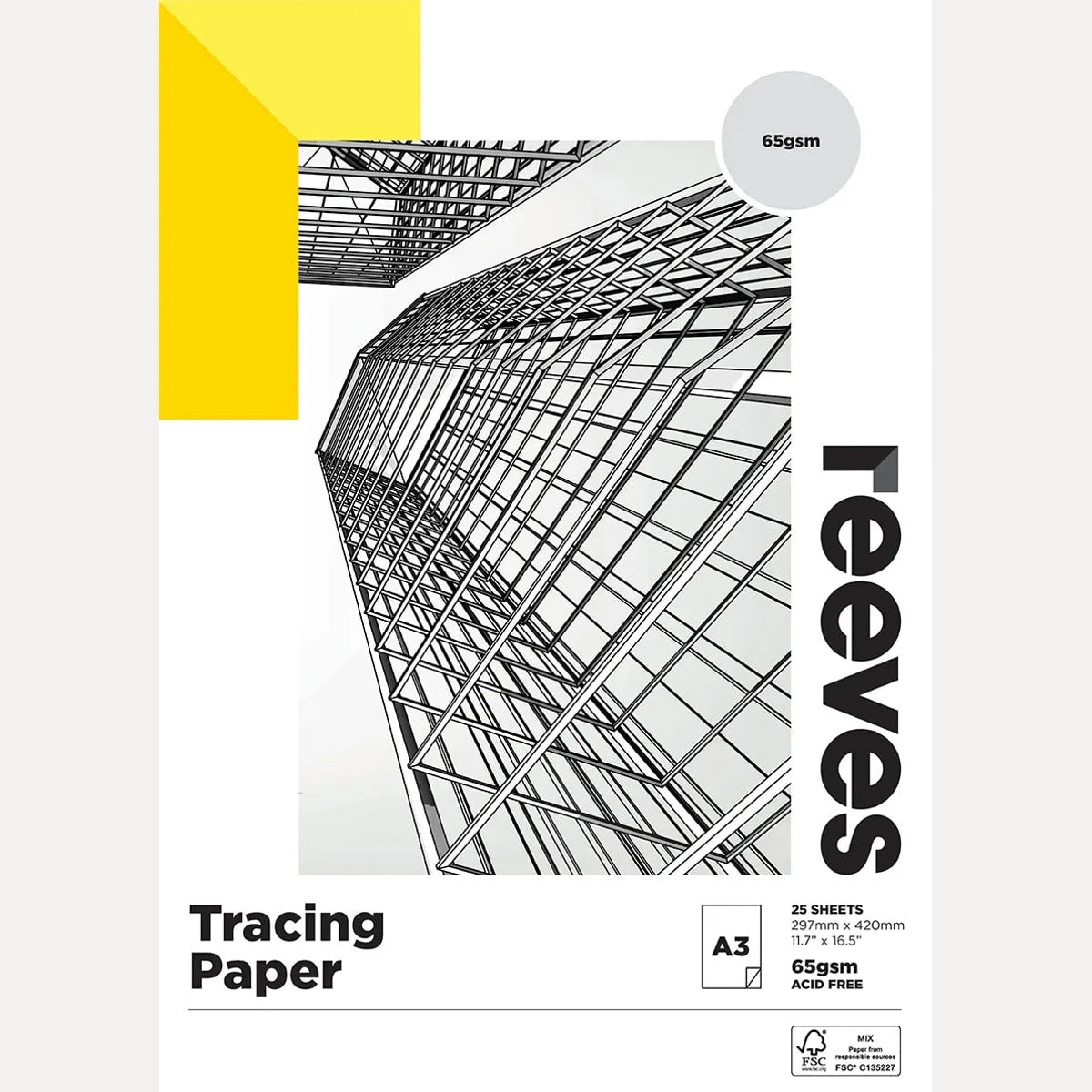 TRACING PAD REEVES 65GSM A3 FSCMIX